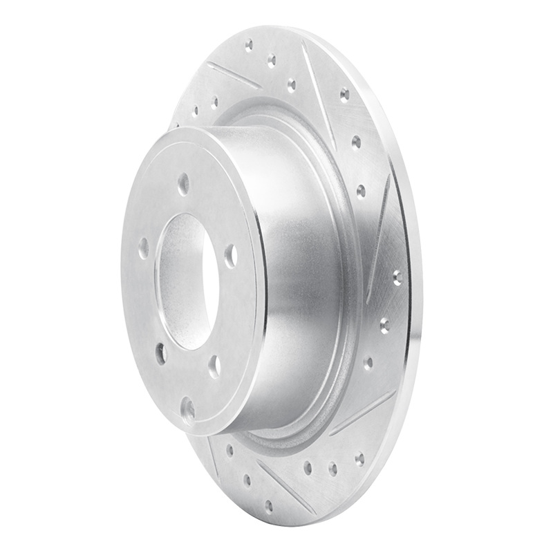 Chrysler Sebring Brake Rotor (1) - Rear Right - R1 Concepts - Drilled & Slotted - Silver - `07-`17